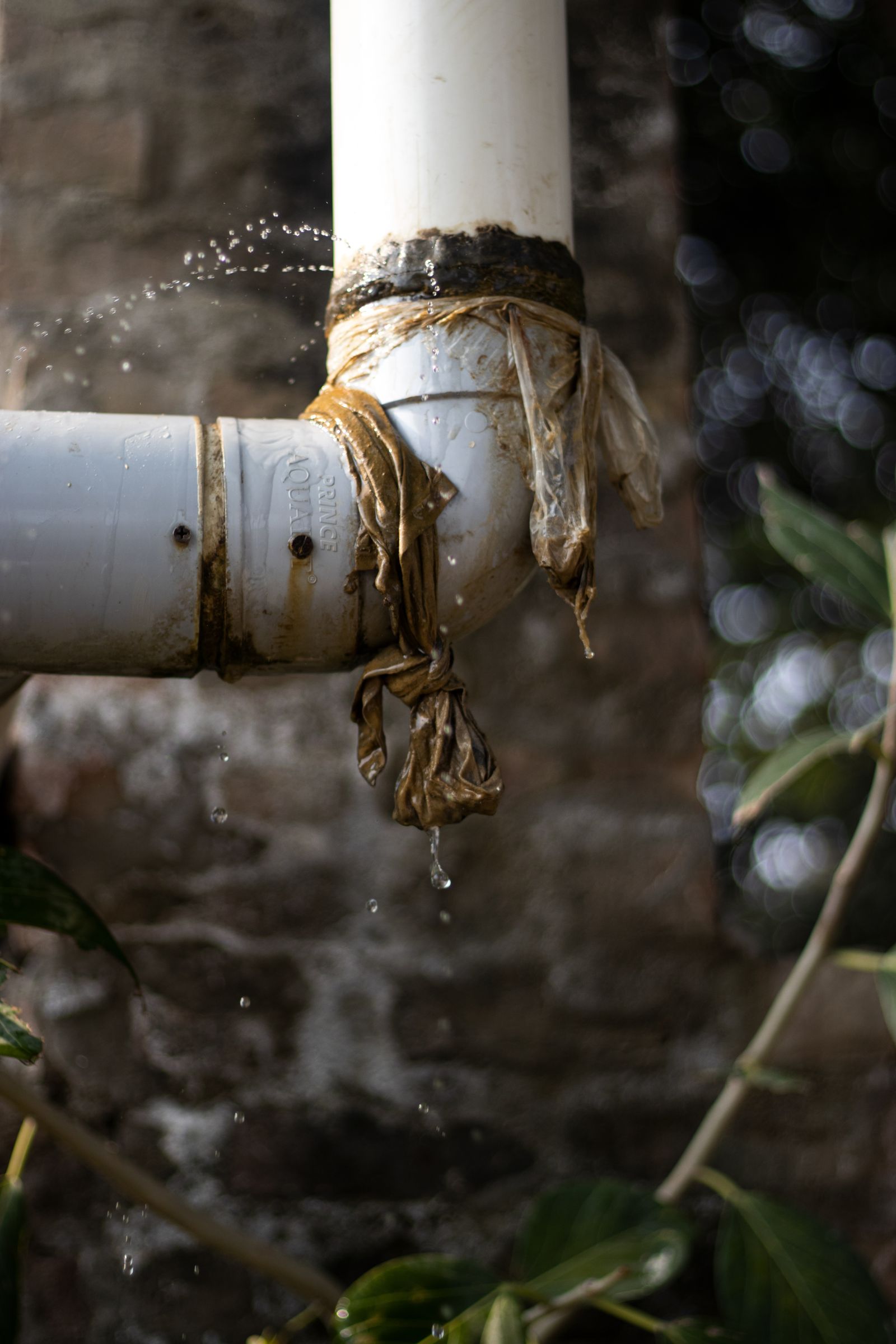 Leaking supply line under a sink